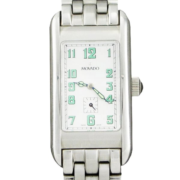 Image of NEW VINTAGE RARE MEN’S MOVADO ART DECO KURBA MECHANICAL STAINLESS STEEL WATCH 17 JEWEL