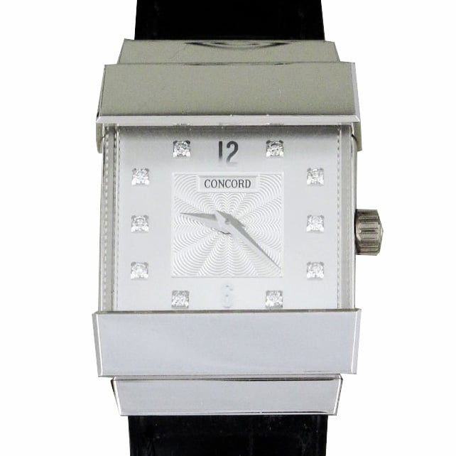 Image of NEW VINTAGE WOMEN'S CONCORD 18K WHITE GOLD WATCH W/ DIAMOND HOUR MARKINGS W/ BOX
