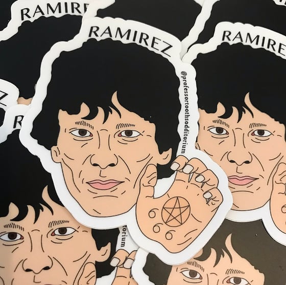 Image of Die Cut Richard Ramirez Vinyl Sticker