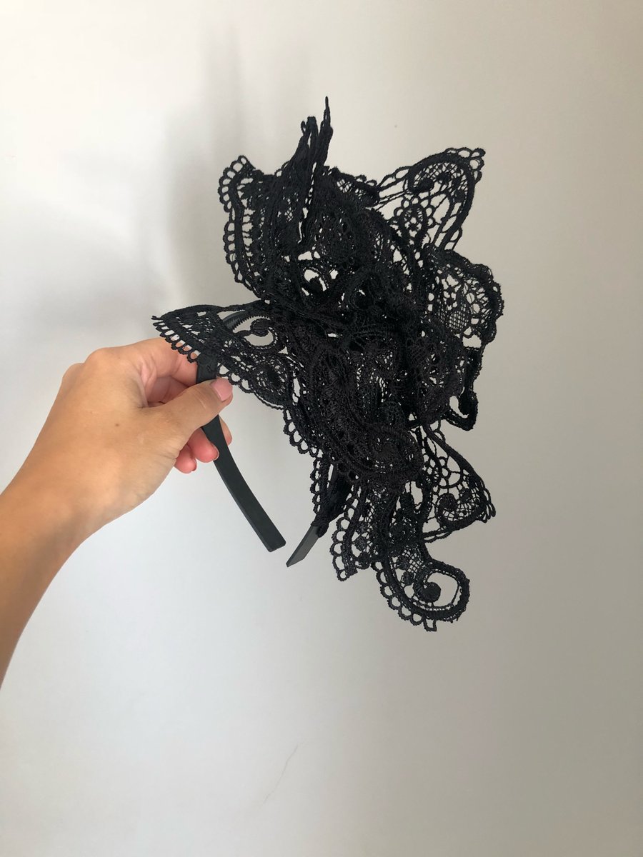 Image of Black lace side piece