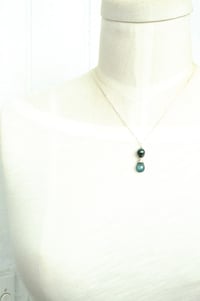 Image 4 of Tahitian pearl necklace moss aquamarine sterling silver