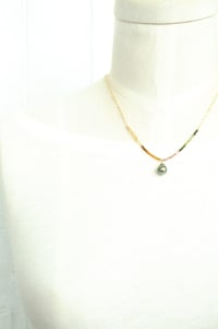 Image 2 of Tahitian pearl necklace tourmaline 14kt gold-filled
