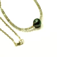 Image 5 of Tahitian pearl necklace labradorite sterling silver