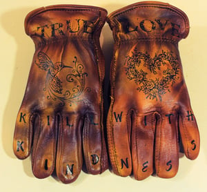 Image of Kill With Kindness womens custom leather gloves #17B