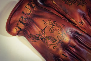 Image of Kill With Kindness womens custom leather gloves #17B