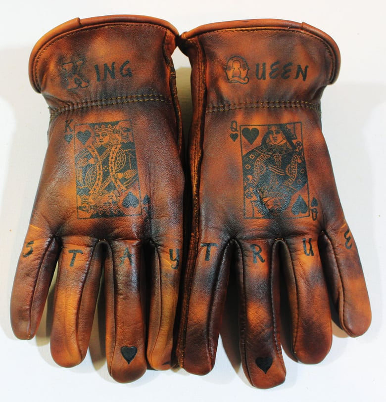 Image of King Queen custom leather gloves #15 A
