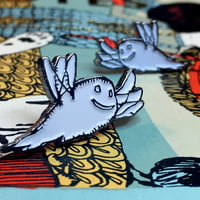 Image 2 of NEW! "These TINY Ghosts" Enamel Pins (Set of Two)