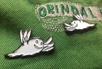 Image 4 of NEW! "These TINY Ghosts" Enamel Pins (Set of Two)