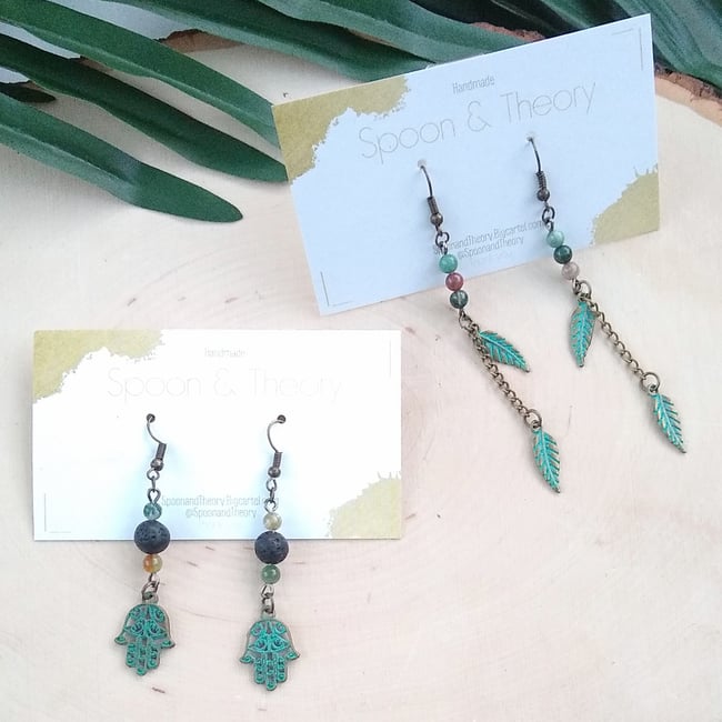 Spoon & Theory Jasper Stone Aromatherapy Diffuser Earrings 