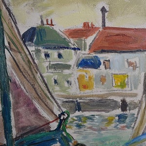 Image of Mid-century French Harbour scene.