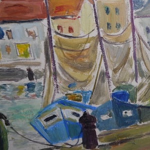 Image of Mid-century French Harbour scene.