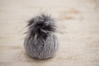 Image 4 of Twisted Rib Faux Fur Pom Pixie Bonnet + Wrap