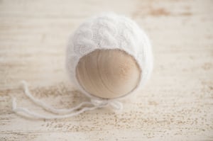 Image of {Angora} Cabled Bonnet