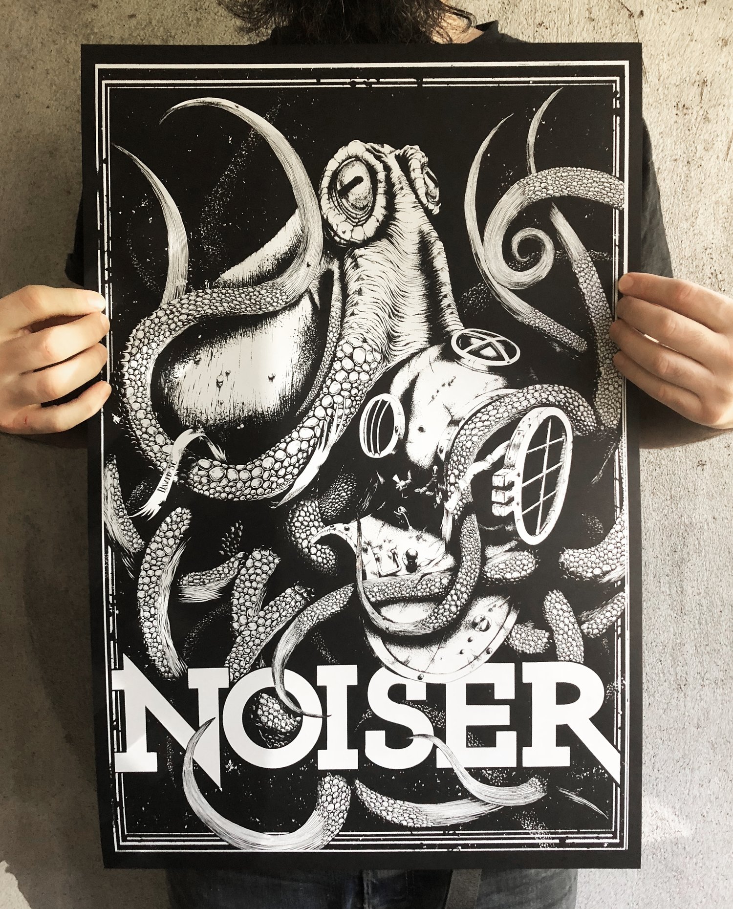 Image of NOISER Octopus poster - hand made screen printing