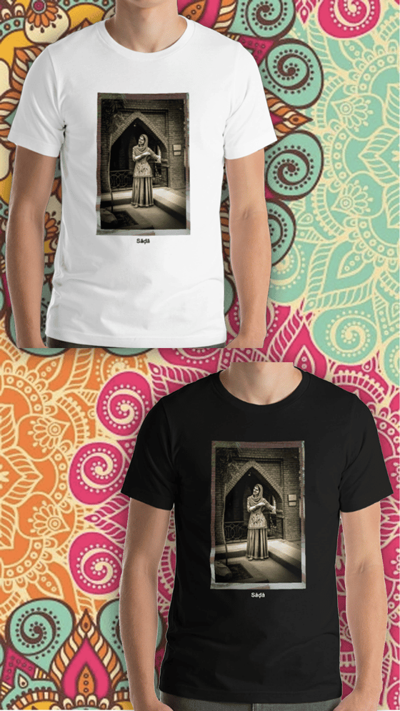 Image of Sepia Woman Pose Print T-Shirt Unisex