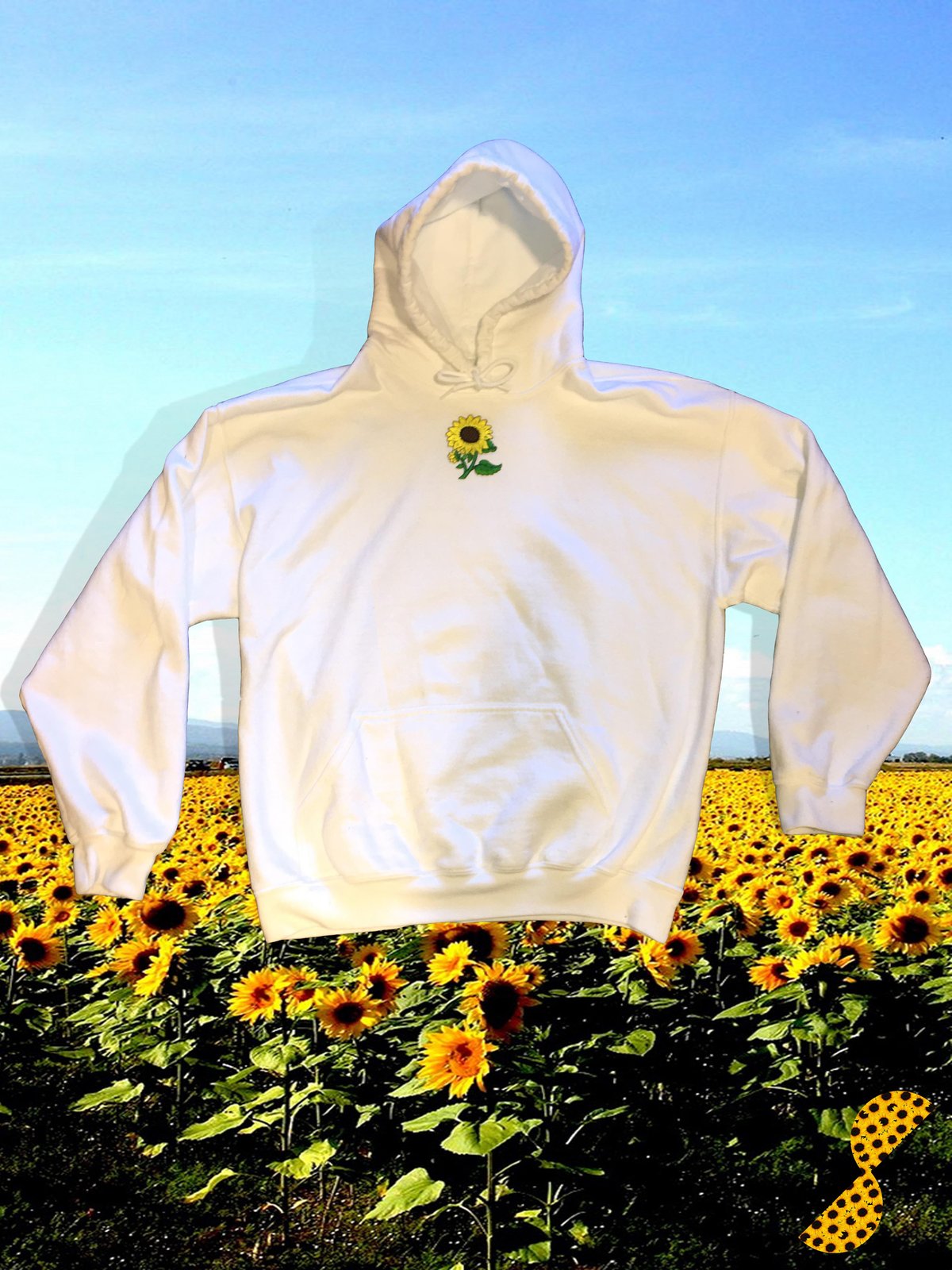 white sunflower hoodie