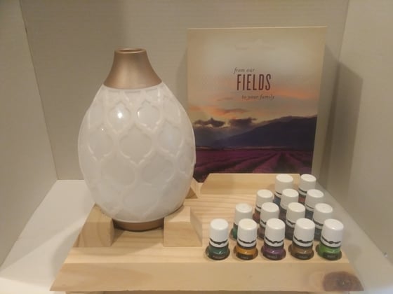 Image of Essential Oil Class Display - Unique "Double Holes" accommodate either size bottle