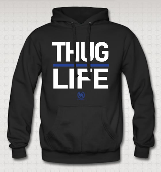 Image of Thuglife Hoodie - Blue Stripe - COMES IN BLACK, GREY, RED