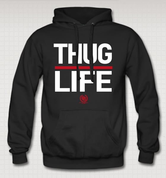 Image of Thuglife Hoodie - Red Stripe - COMES IN BLACK, GREY, NAVY BLUE