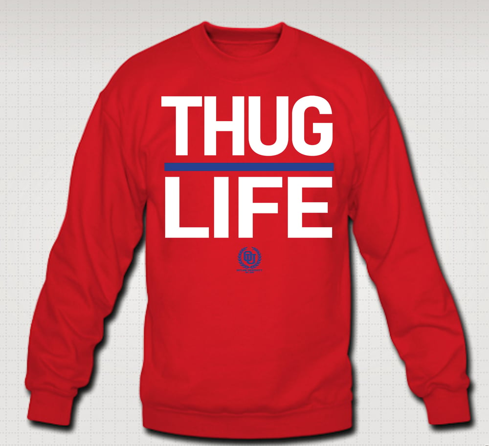 Image of Thuglife Crewneck Blue Stripe - Comes in Black, Grey, Red. CLICK HERE TO SEE ALL COLORS