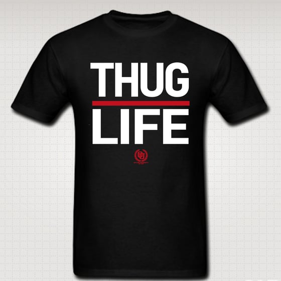 Image of Thuglife Tshirt Red Stripe- Comes in Black, White, Navy Blue, Grey. CLICK HERE TO SEE ALL COLORS