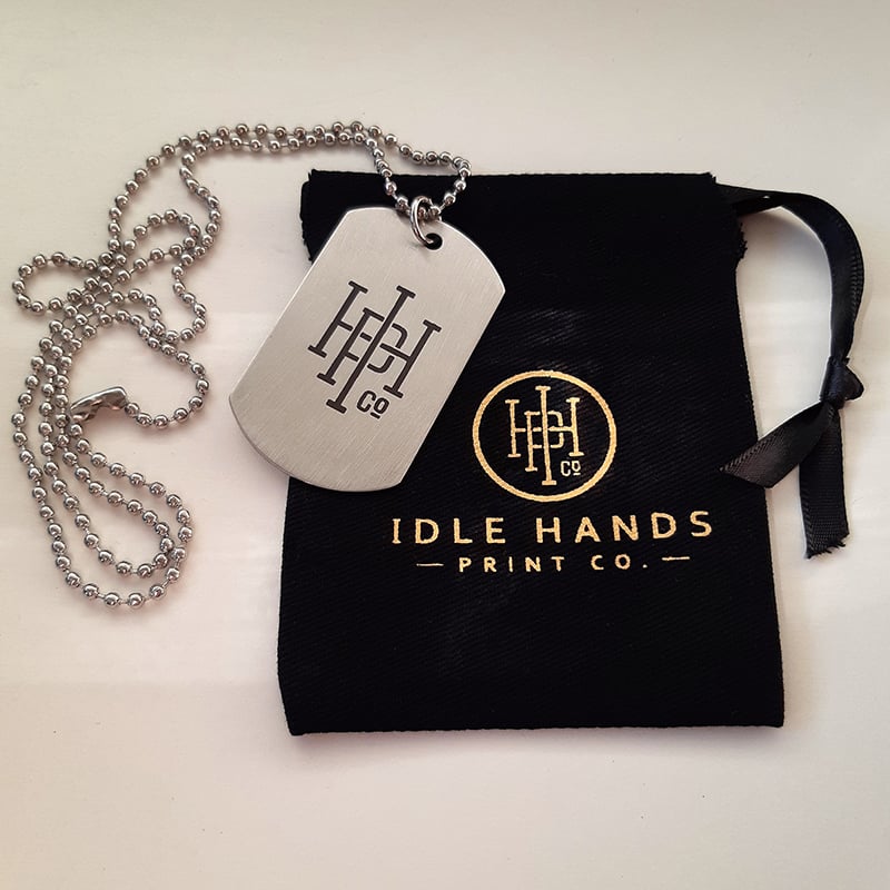 Image of Engraved IHPC Stainless Steel Dogtag Necklace