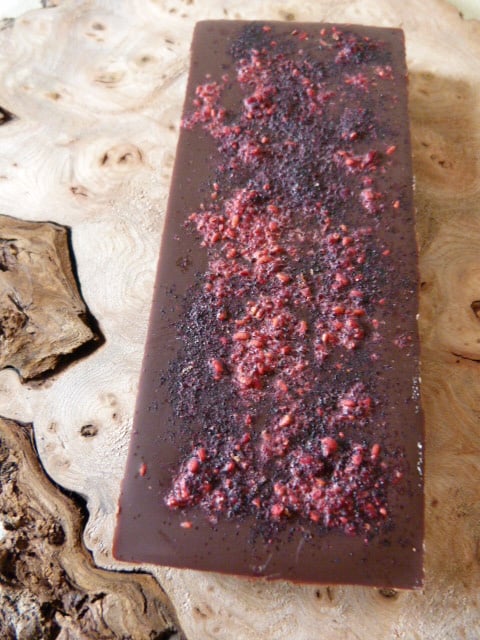 Image of Raspberry & Blueberry Chocolate Bar - Click For More Details