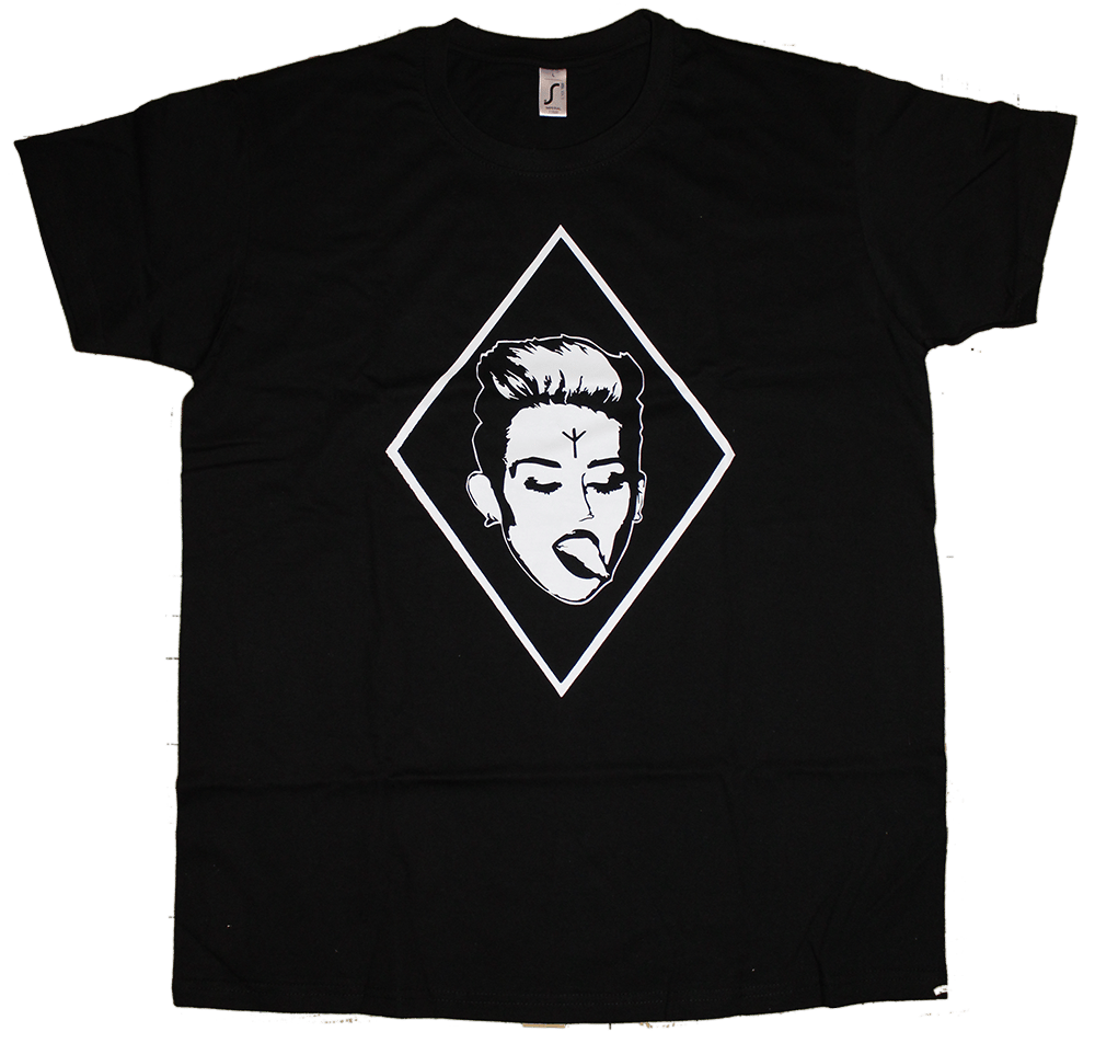 Image of Algiz Miley, T-Shirt (White on Black)