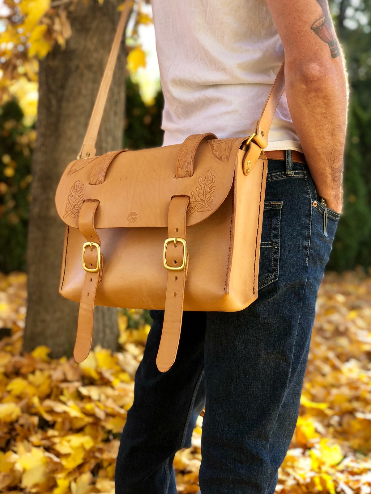 custom leather satchel