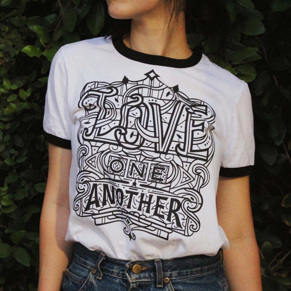 Image of Love One Another - Unisex T-shirt - Black/White