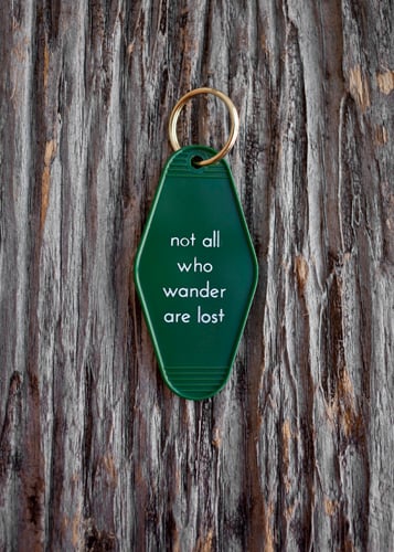 Image of not all who wander are lost keytag
