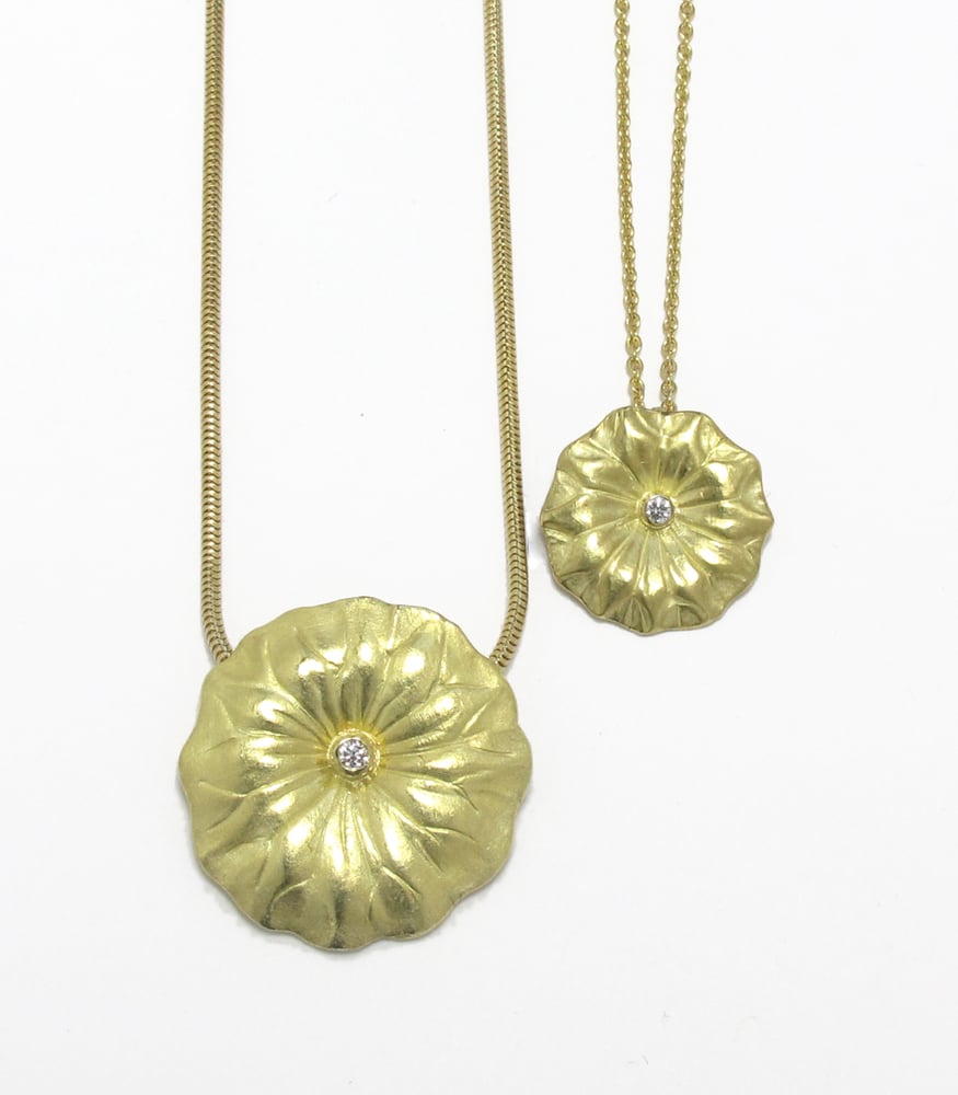 Small Lotus Leaf Diamond Pendant / Mimi Favre Studio