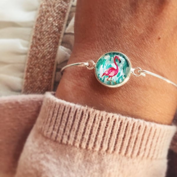 Image of Bracelet Flamingo flamant rose