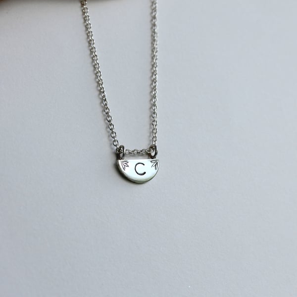 Image of Engraved Initial Pendant - Arc