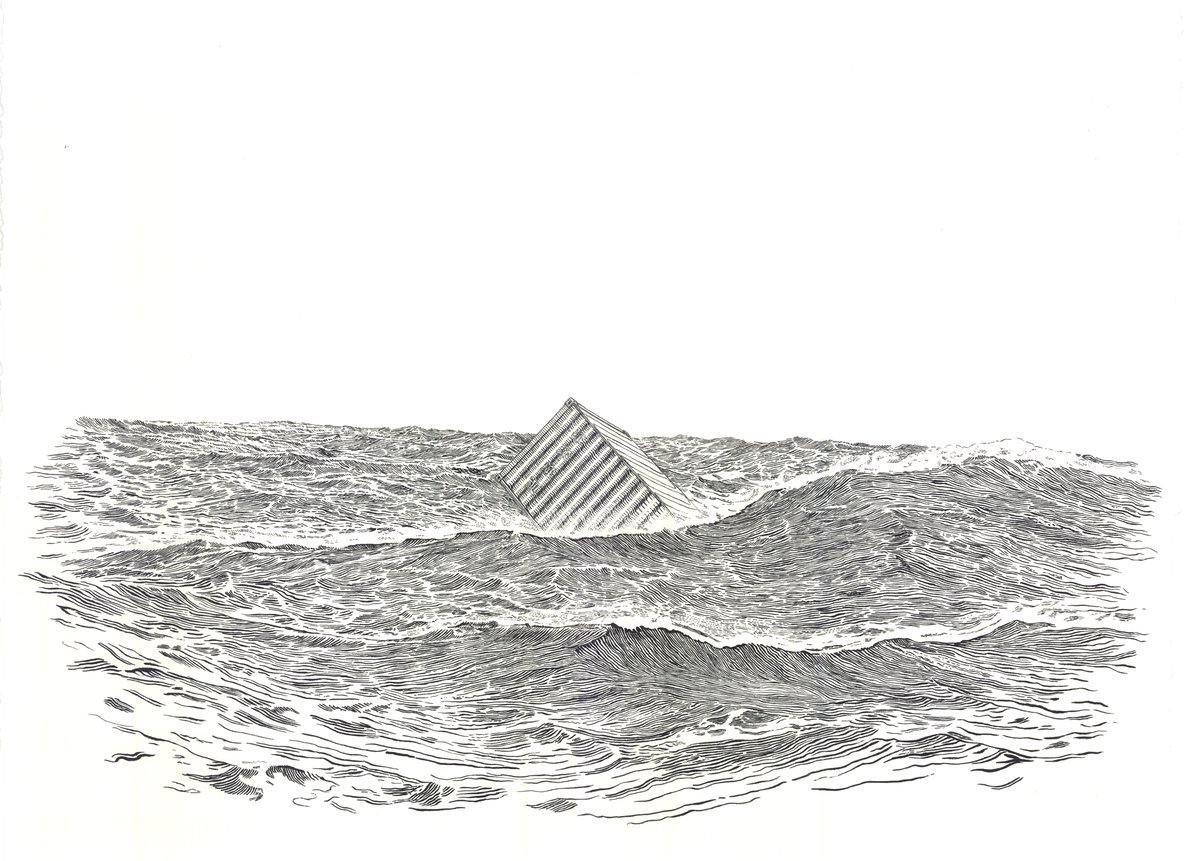 Image of Floating Along- Letterpress Print