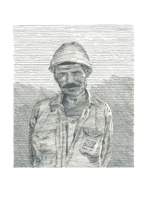 Image of A Stevedore of Karachi Pakistan- Letterpress Print