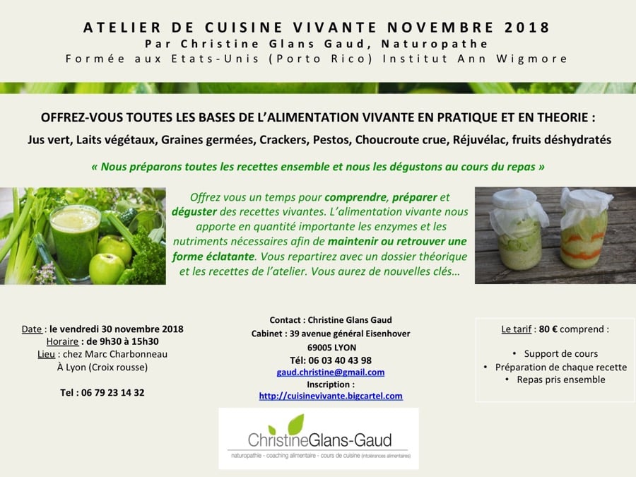 Image of Atelier Cuisine vivante le 30 novembre à la Croix-Rousse