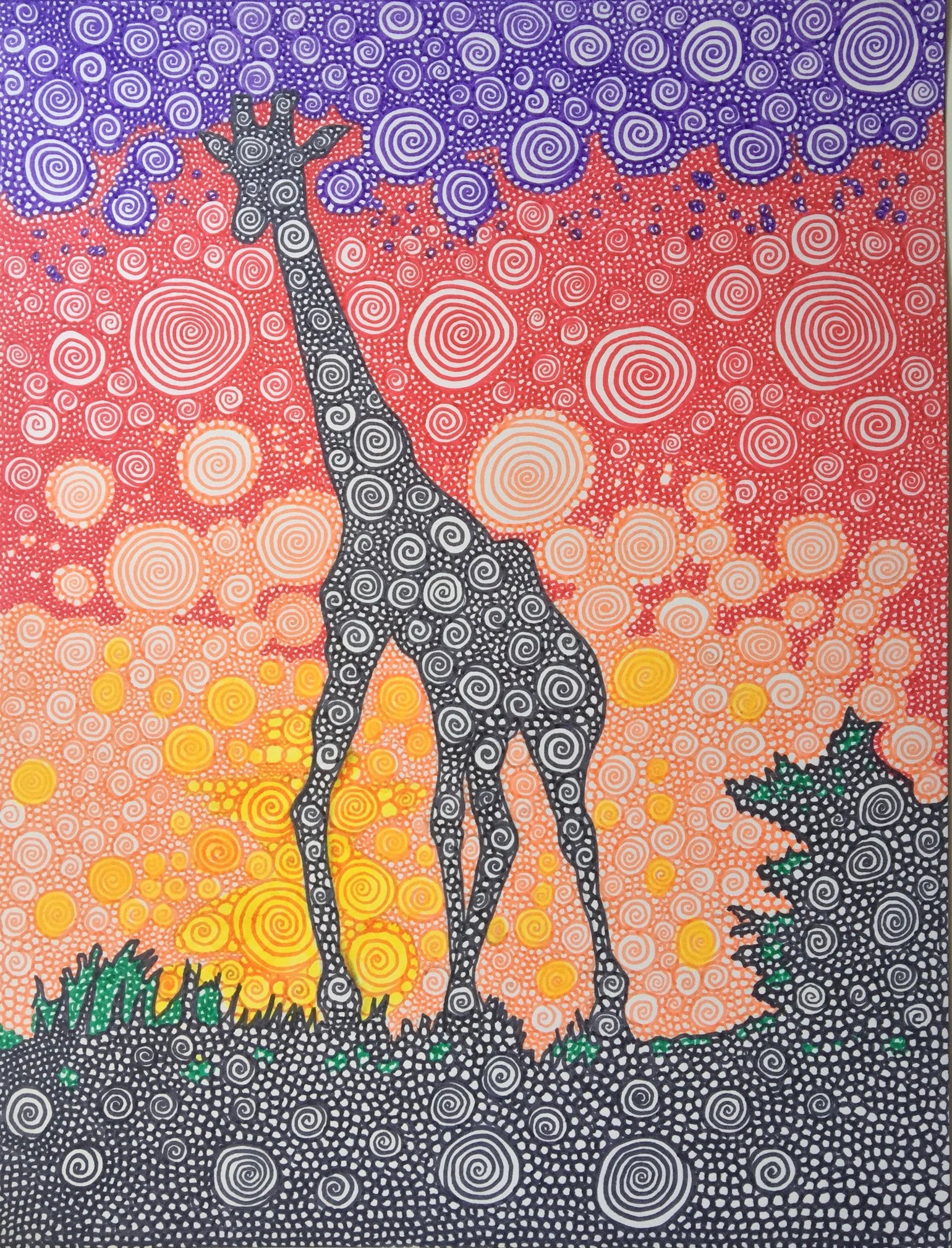 Image of Giraffe Sunset