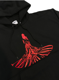 Image 3 of Oyster Dress Cropped Hoodie (blk/red)