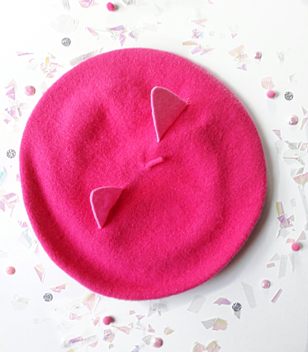 Image of  Girls Beret Hat with Cat Ears