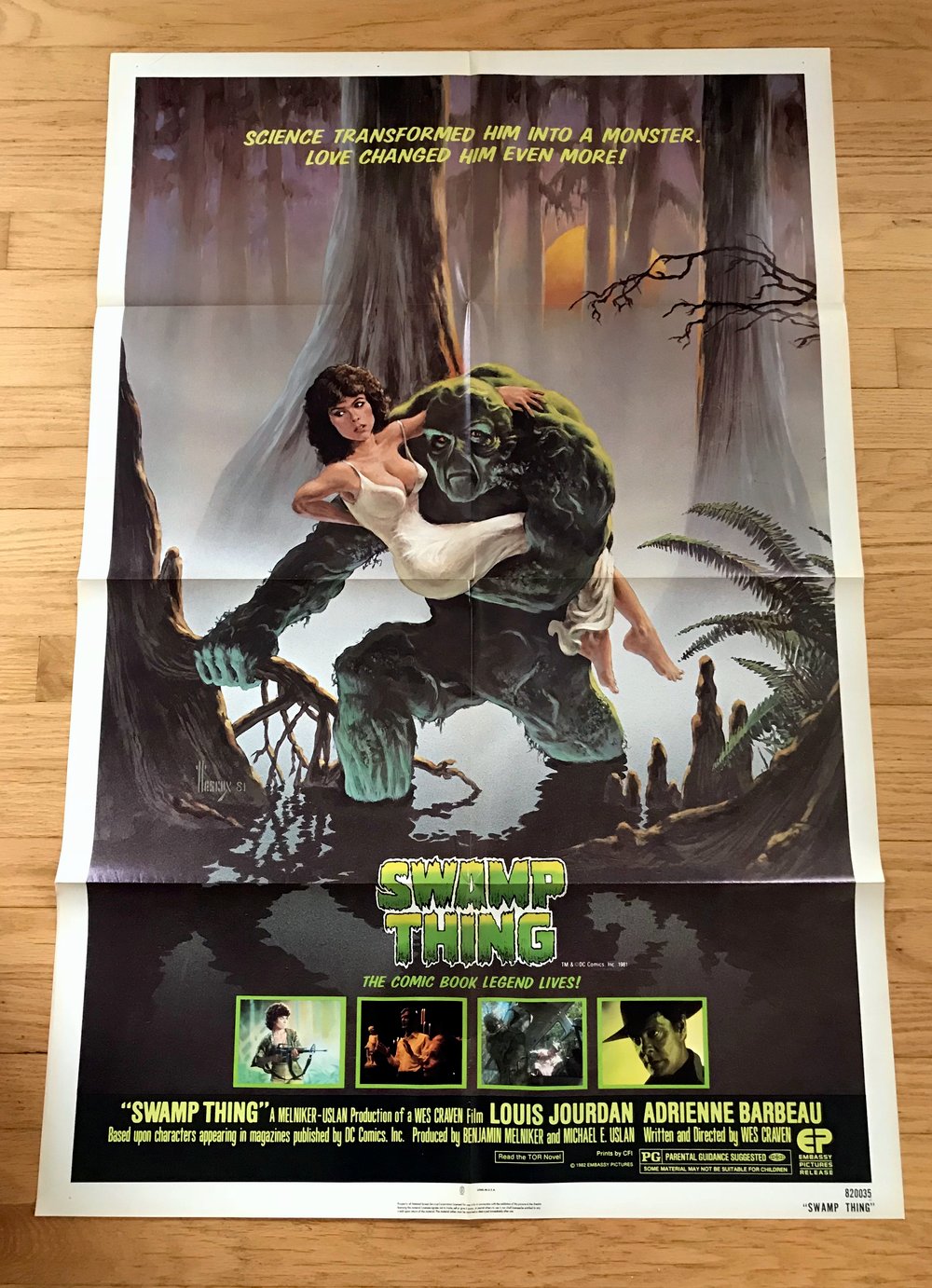 1982 SWAMP THING Original U.S. One Sheet Movie Poster