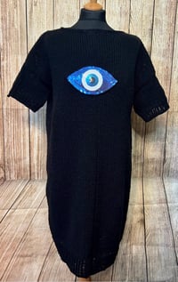 Image 3 of Evil Eye Knitted Dress, Handmade will fit up to Size U.K 14 