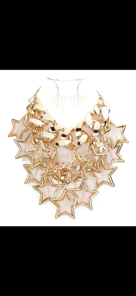 Image of Star Golden Statement Necklace 