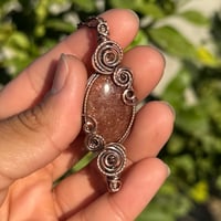 Image 3 of Double Swirl, Sunstone Pendant 🧡✨