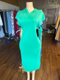 Green hoodie dress