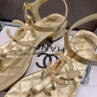 Image 4 of C Heeled Sandals - Gold
