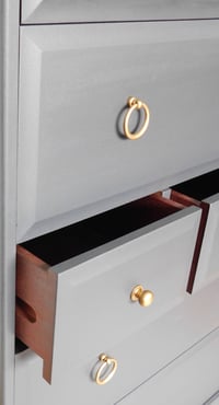 Image 2 of Large stag mahogany Tallboy dark grey