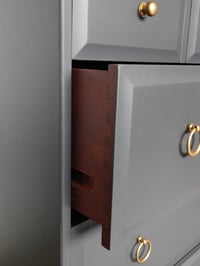 Image 4 of Large stag mahogany Tallboy dark grey