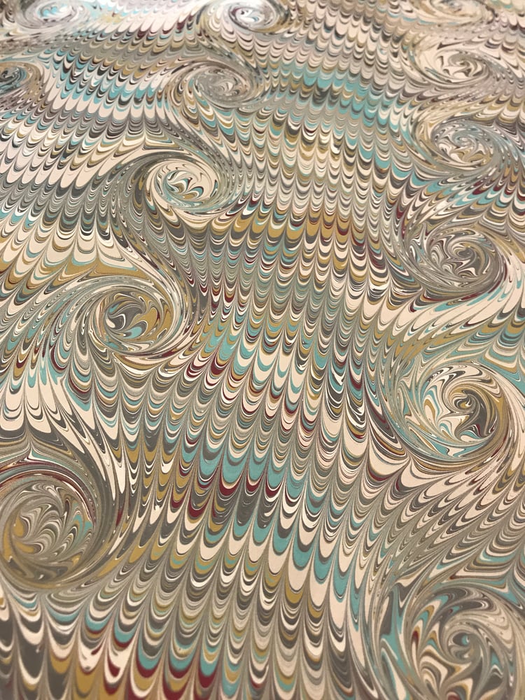 Image of Marbled Paper #44 'Traditional combed design on fawn'
