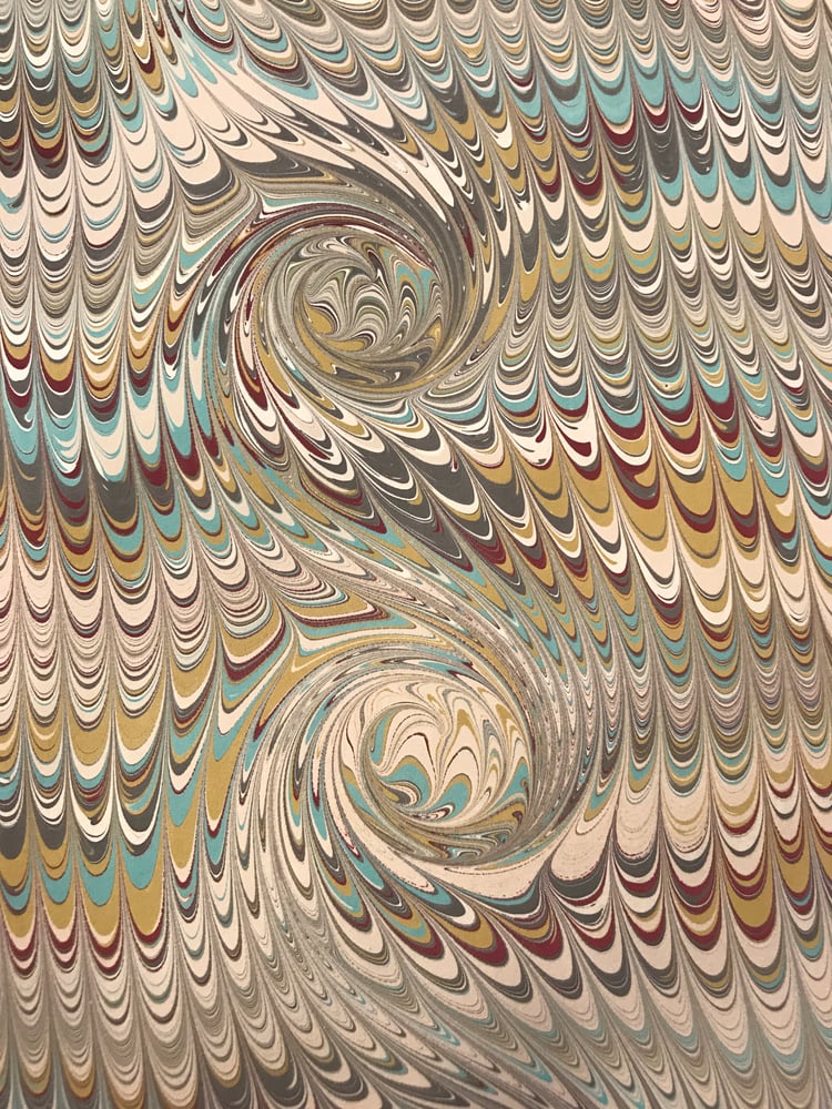 Image of Marbled Paper #44 'Traditional combed design on fawn'